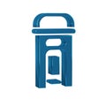 Blue London phone booth icon isolated on transparent background. Classic english booth phone in london. English