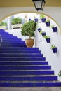 Blue long staircase Royalty Free Stock Photo