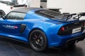 blue Lotus exige rear view at retailer showroom