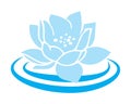 Blue lotus water lily flower lotus icon Royalty Free Stock Photo