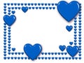 Blue love heart frame Royalty Free Stock Photo