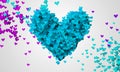 Blue Love Particles Heart Shape 3D