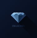 Blue low poly Diamond . Jewelry, gem, luxury and rich symbol background. Royalty Free Stock Photo