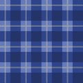 Blue lumberjack plaid pattern. Seamless vector background. Alternating overlapping black and colored cells. Royalty Free Stock Photo