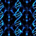 Blue Luminescence Dna On Black Background. Generative AI Royalty Free Stock Photo