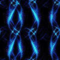 Blue Luminescence One Dna On Black Background. Generative AI Royalty Free Stock Photo