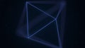 Blue Platonic solid octahedron. Computer graphics related 3D rendering