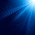 Blue luminous rays. EPS 8 Royalty Free Stock Photo