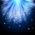 Blue luminous rays. EPS 10 Royalty Free Stock Photo