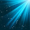 Blue luminous rays. EPS 8 Royalty Free Stock Photo