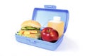 Blue lunch box Royalty Free Stock Photo