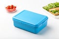 Blue lunch box on a white background Royalty Free Stock Photo