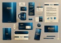 Blue luxury corporate identity template.