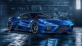 The Blue Luxury Supercar. AI generated Royalty Free Stock Photo