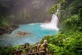 The blue lwaterfall - Rio Celeste Views around Costa Rica Royalty Free Stock Photo