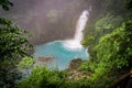 The blue lwaterfall - Rio Celeste Views around Costa Rica Royalty Free Stock Photo