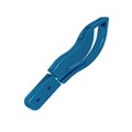 Blue Machete or big knife icon isolated on transparent background.