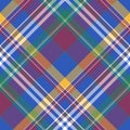 Blue madras diagonal check plaid seamless fabric texture