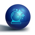 Blue Magic ball icon isolated on white background. Crystal ball. Blue circle button. Vector Royalty Free Stock Photo