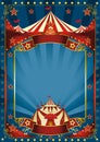 Blue magic circus poster Royalty Free Stock Photo
