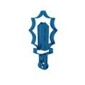 Blue Magic sword in fire icon isolated on transparent background. Fiery sword. Magic weapon of knight, sorcerer