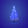 Blue magical Christmas tree Royalty Free Stock Photo