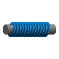 Blue magnetic spring icon, cartoon style