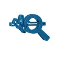 Blue Magnifying glass and data analysis icon isolated on transparent background. Search sign.