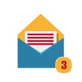 Blue Mail Icon With Letter incoming Email Royalty Free Stock Photo