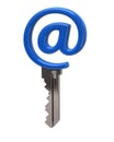 Blue mail key Royalty Free Stock Photo