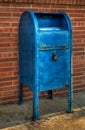 Blue Mailbox - Angle Left Royalty Free Stock Photo