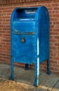 Blue Mailbox - Angle Right Royalty Free Stock Photo