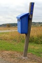 Blue Mailbox by Autumn Road Royalty Free Stock Photo