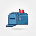 Blue mailbox illustration with a rounded top and a front-opening flap. It features a Royalty Free Stock Photo