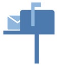 Blue mailbox, icon