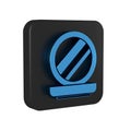 Blue Makeup powder with mirror icon isolated on transparent background. Black square button.