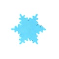 Blue makeup sponge snowflake-shaped isolated on white background, without shadow Royalty Free Stock Photo