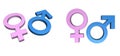 Blue Male/Pink Female Symbol on White