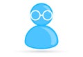 Blue male profile picture, silhouette profile avatar icon symbol