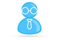 Blue male profile picture, silhouette profile avatar icon symbol