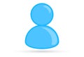 Blue male profile picture, silhouette profile avatar icon symbol