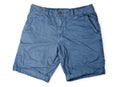 Blue male shorts isolated on white Royalty Free Stock Photo