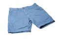 Blue male shorts isolated on white Royalty Free Stock Photo