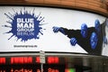 Blue Man Group advertisement Royalty Free Stock Photo