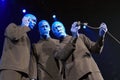 Blue man group performance Royalty Free Stock Photo