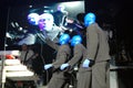 Blue man group performance Royalty Free Stock Photo