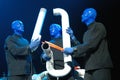 Blue man group performance Royalty Free Stock Photo