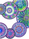 Blue mandala color pencils Royalty Free Stock Photo