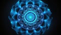 Blue mandala energy, chakra abstract, generative ai