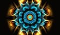 Blue mandala energy, chakra abstract generative ai